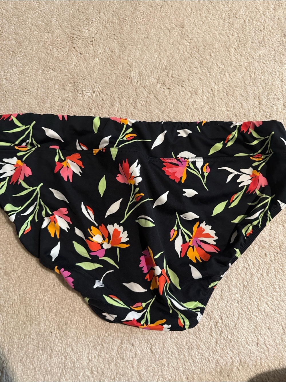 Lands' End Black Tankini with Floral Bikini Bottoms - Picture 5 of 5